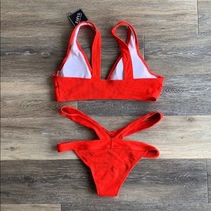 Zaful Red Strappy Bikini size L NWT